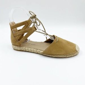 Sage & Simple Nude Tan Lace Up Espadrille Flats 6 Medium